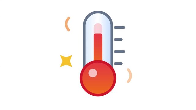 Three thermometers showing increasing temperature levels flat vector animation icons