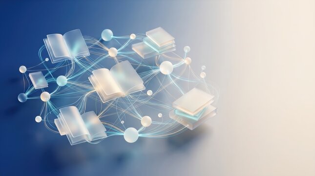 Digital knowledge network with interconnected books and data nodes