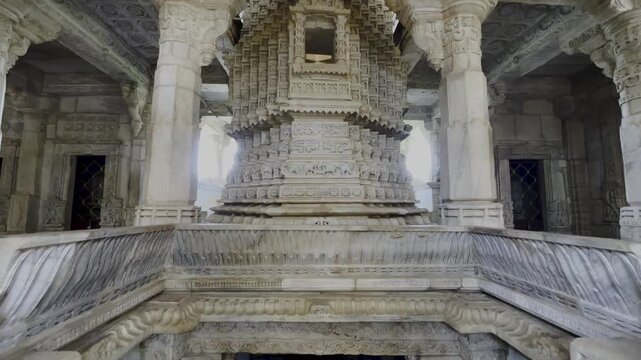 Main four faced Charmukha shrine of the Ranakpur Jain Temple in Rajasthan