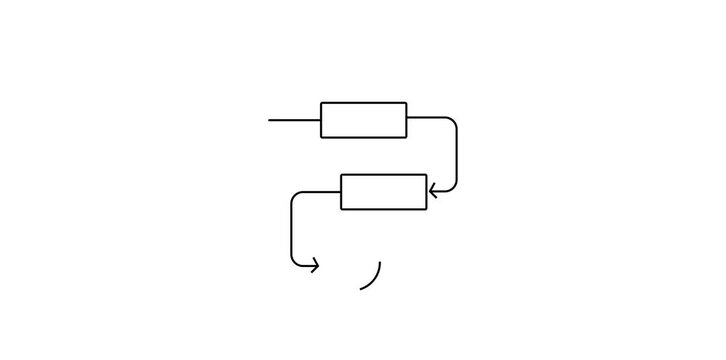 Animated process flow white line icon. Graph animation. Logical workflows, professional growth. Sequential tasks, career paths. Isolated element on dark background. Alpha transparent video