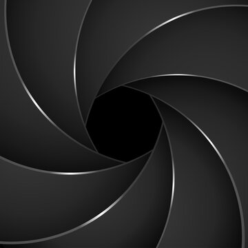 Abstract black aperture design with metallic highlights