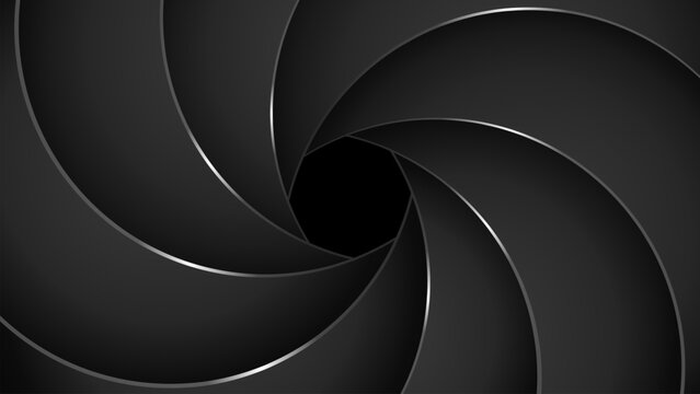 Abstract black spiral pattern with converging geometric shapes