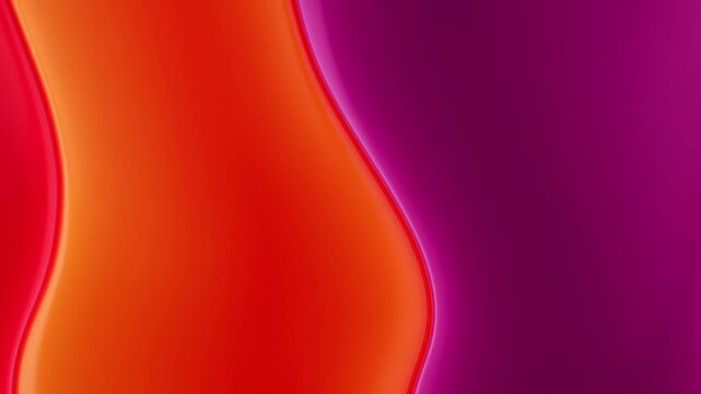 Abstract red, orange, and purple shapes shift across a smooth gradient background