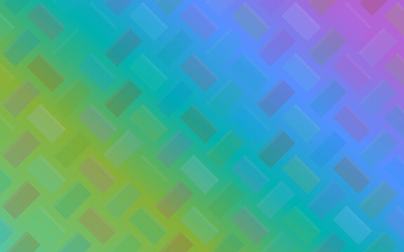 Colorful gradient background with geometric rectangle weave pattern. Vibrant green blue and purple mosaic texture. Modern abstract wallpaper. Bright backdrop for creative design.