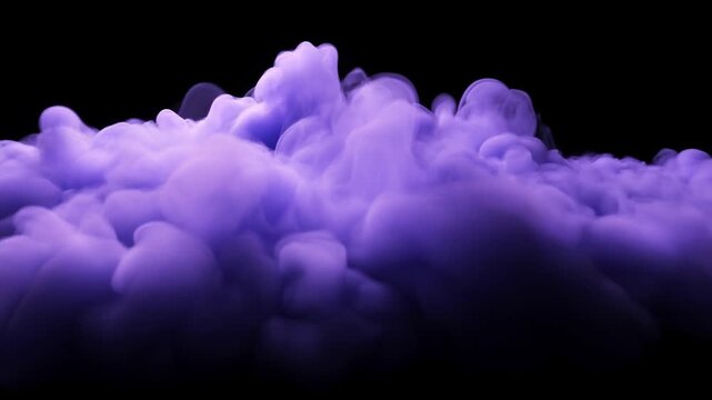 Purple cloud with a soft billowing shape against a black background