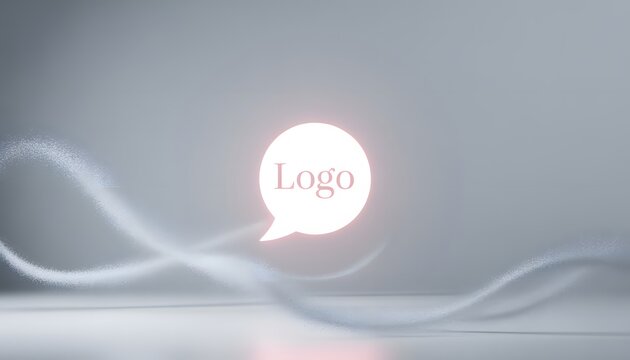 Glowing speech bubble logo