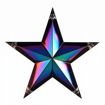 Extralarge holographic acrylic star ornament reflecting light for outdoor christmas tree top decoration, durable and modern design