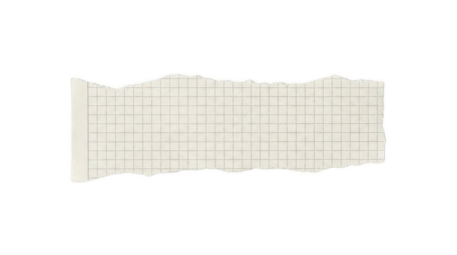 Vintage graph paper scrap, torn grid notebook sheet texture. Retro squared memo fragment for collage art and stationery isolated on Transparent Background