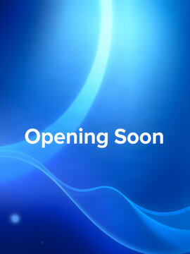 Opening Soon tech startup launch banner with modern  cyan gradient