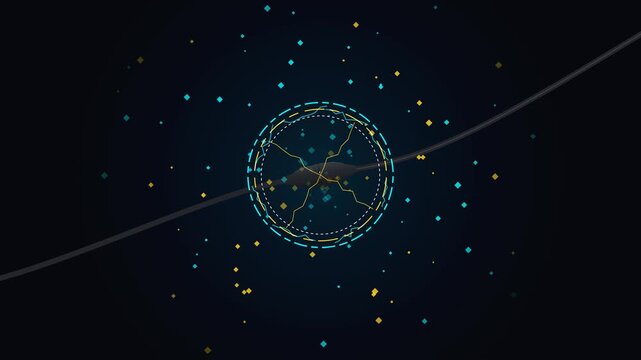Premium 4K motion graphics of two electric plugs connecting on yellow background triggering an epic neon cyan and gold energy burst, shockwave, and glowing geometric lightning bolt in a seamless 10-se