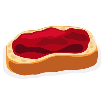 bread slice with jam vector.