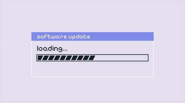 Distinct loading bar represents the progress of a software update, it fills gradually, illustrating the anticipation as the update approaches completion