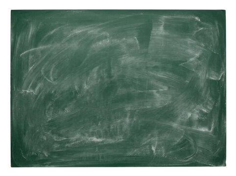 Green chalkboard texture with white chalk smudge and erased surface, providing an academic classroom background for school announcement and back to school marketing design.