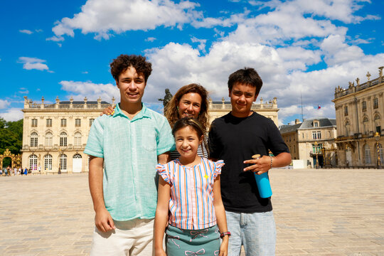 Family at Stanislas Square in Nancy, France