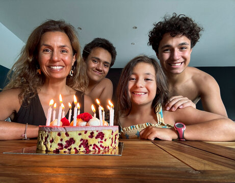 Family Celebrates Birthday