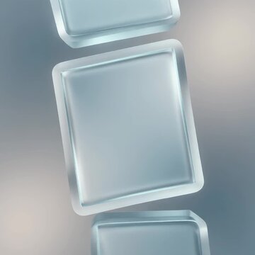 Abstract background featuring floating metallic silver rectangular frames with soft lighting.