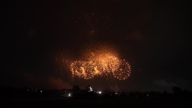 夜空を鮮やかに彩る利根川花火大会・幻想的な打ち上げ花火
