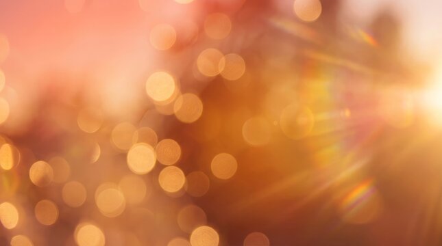 Soft bokeh lights with warm golden glow background