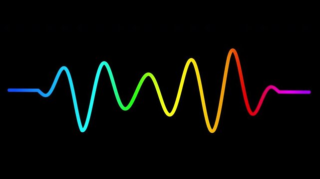 Vibrant Multicolored Audio Waveform Oscillating in Smooth Rhythm