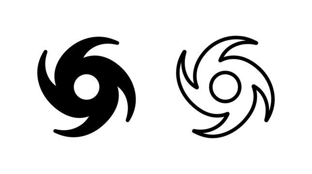 Storm cyclone weather symbol depicting circular rotation of wind movement