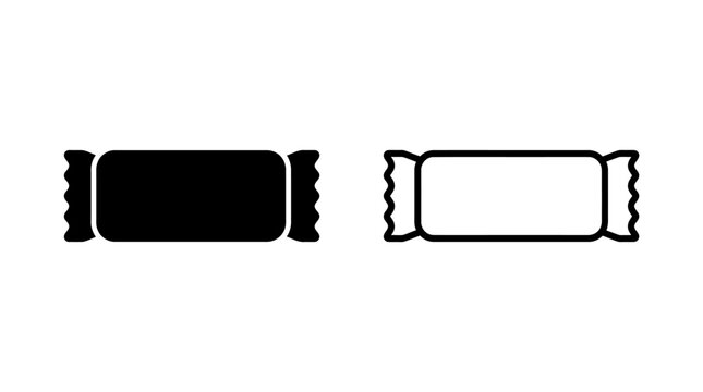 Wrapped candy bar snack graphic symbol with confection minimalist culinary