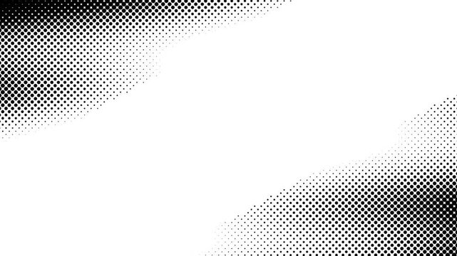 A clean and minimalist motion background featuring a black and white halftone dot pattern