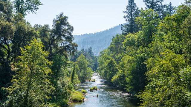 View From McKee Bridge On A Smoky Summer Afternoon