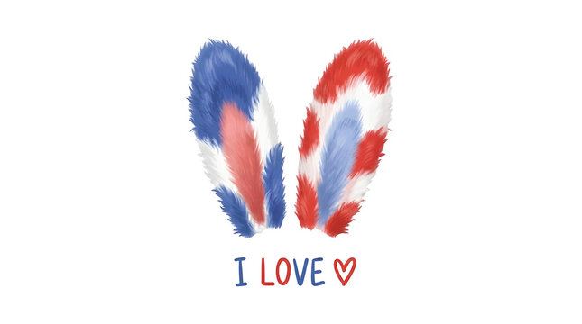 Handprint wings forming a heart shape with patriotic french flag colors