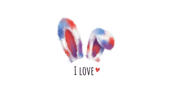 Watercolor butterfly with red white and blue patriotic design and love text
