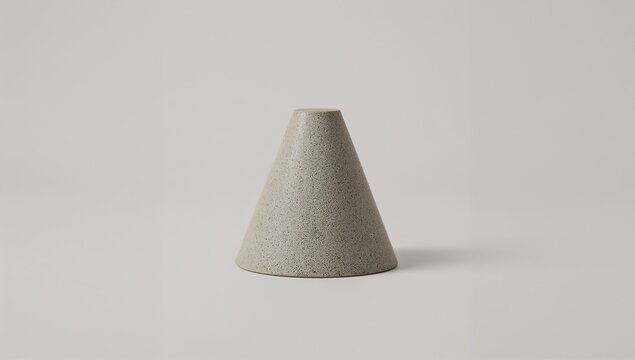 A conical object sitting on a flat surface