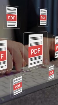 PDF documents representing file sharing, cloud storage, digital workflow, data organization and modern technology use.

