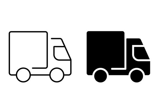 Truck icon set. Delivery symbol. Vector