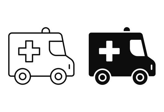 Ambulance icon set. Vector
