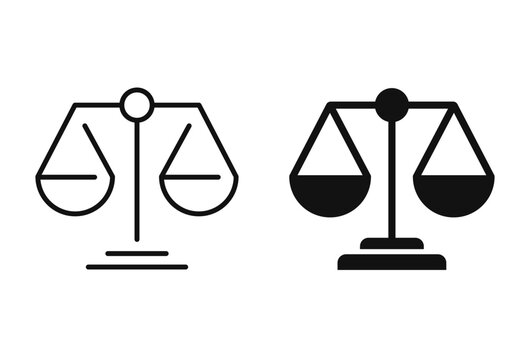 Scale icon set. Balance symbol. Vector