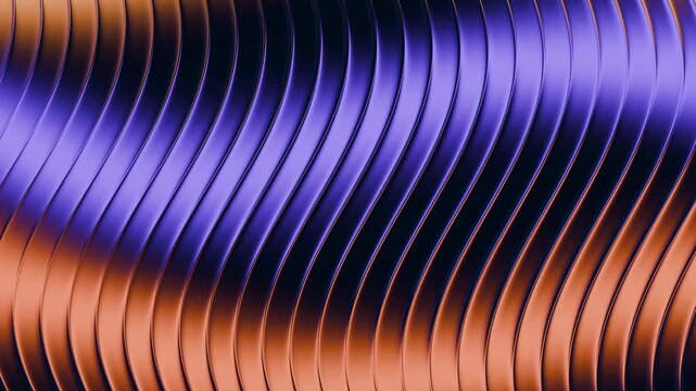 Glass ripple waves with purple and orange reflections loop background