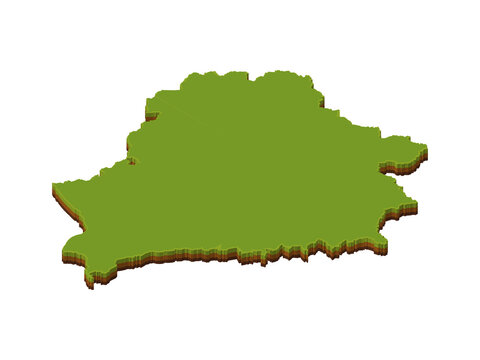 Multilayer Isometric Map of BELARUS Isolated on Transparent Background
