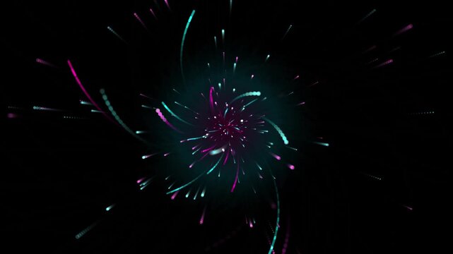 Abstract neon hyperspace light trails seamless loop space animation