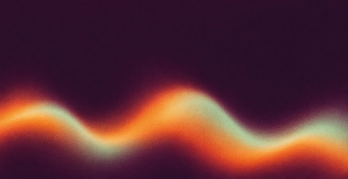Glowing orange and mint gradient wave on dark purple