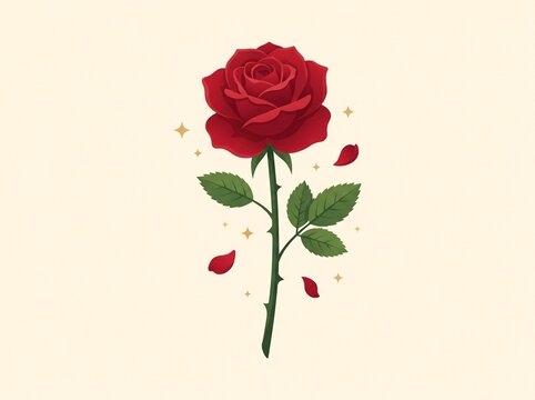 vector illustration of a red rose