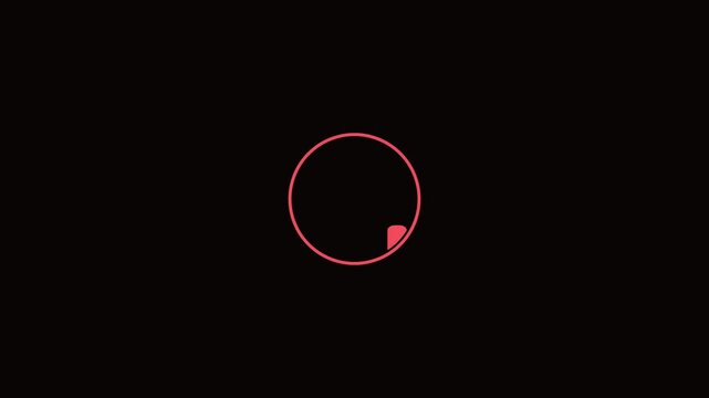 Minimalist red circular audio visualizer waveform animation on black background, for music and, podcast branding