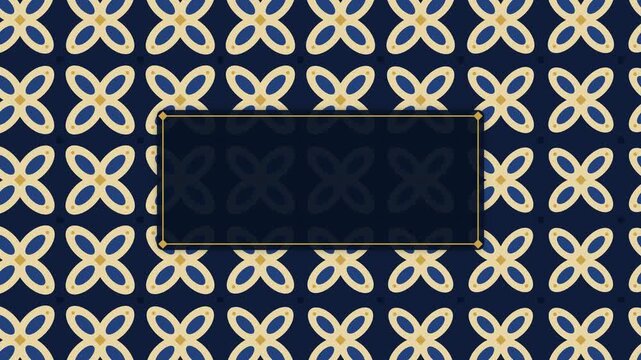Seamless loop animated background inspired by Indonesian four-petal kawung batik pattern