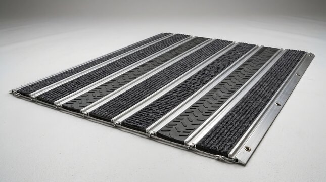 Commercial Recessed Entrance Mat System with Aluminium Rails and Carpet Carpet Inserts