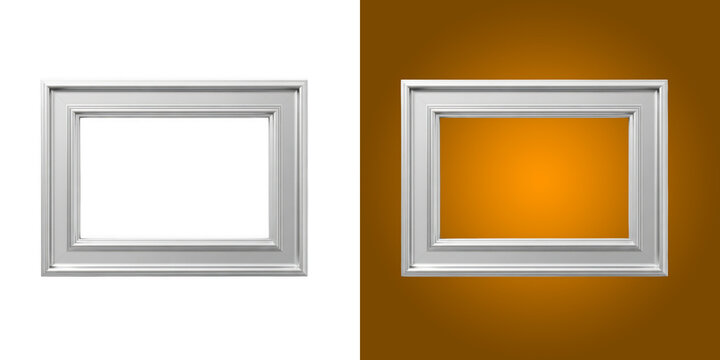 Classic silver rectangular picture frame for wall decor display and home interior