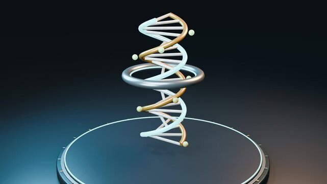 A DNA helix passes through a molecular editing gate