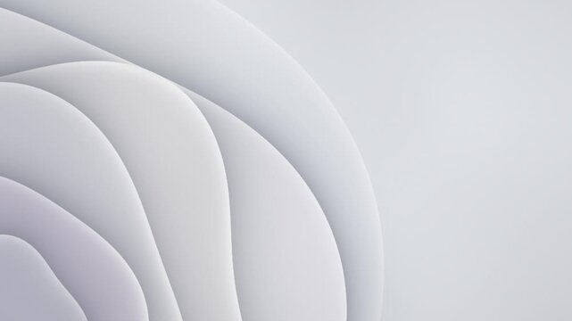 Animaci&oacute;n en bucle de curvas de papel blanco en capas con un brillo