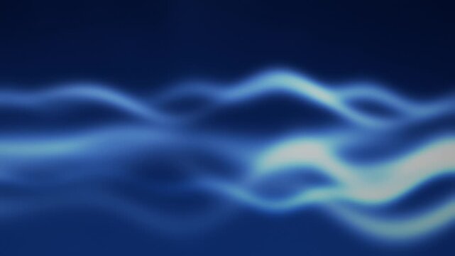 Animaci&oacute;n en bucle de cintas de luz suaves y desenfocadas sobre azul