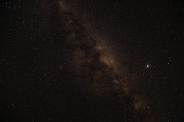 Clear view of the Milky Way galaxy core in a dark night sky filled with stars. © Leo Congregado