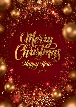 May the holiday season be merry and the new year happy for you, with a vertical red background