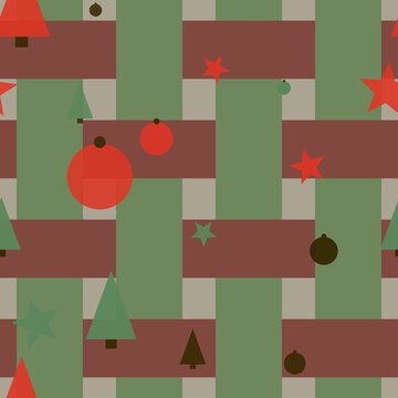 Confettis de no&euml;l et texture de tissu tiss&eacute; sans couture
