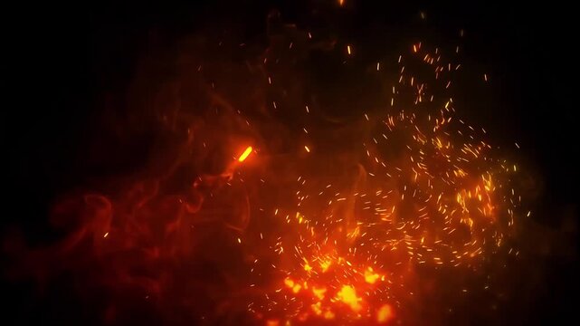 Fire sparks burning ember glow particles flame background motion loop